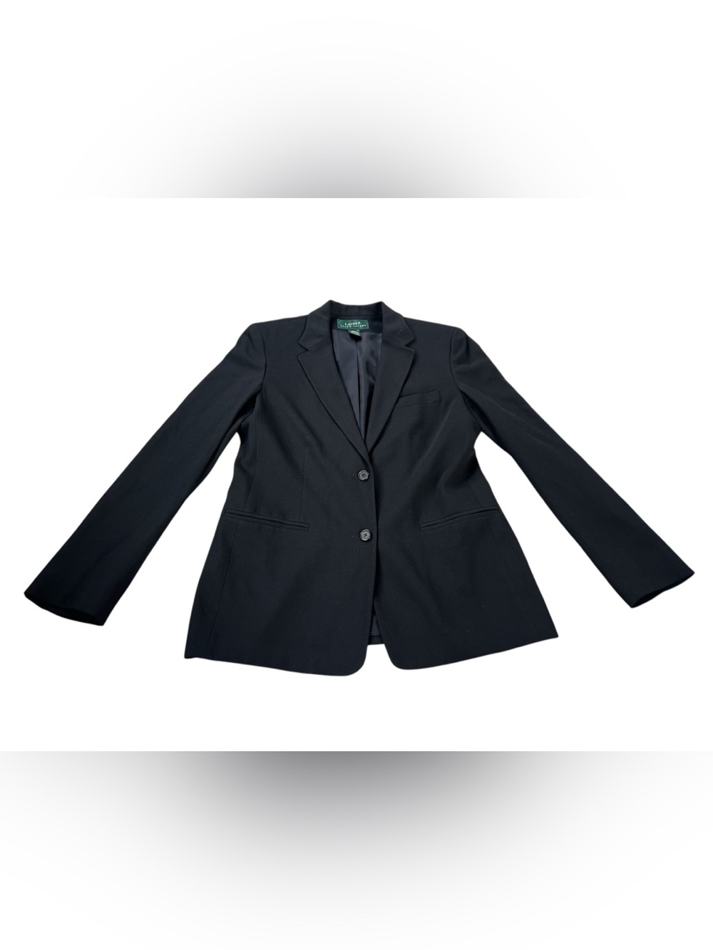Ralph Lauren Black Single-Breasted Two-Button Blazer